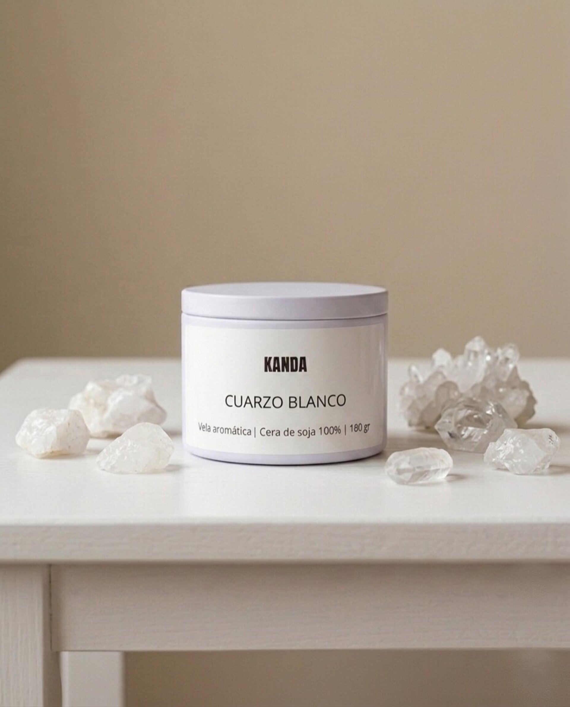 Vela cuarzo blanco - 1